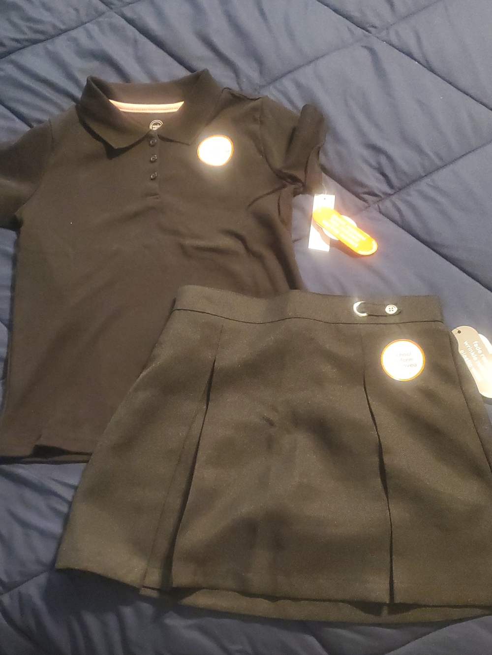 wonder nation Black Pleated Skort And Shirt - School Uniform Bottom